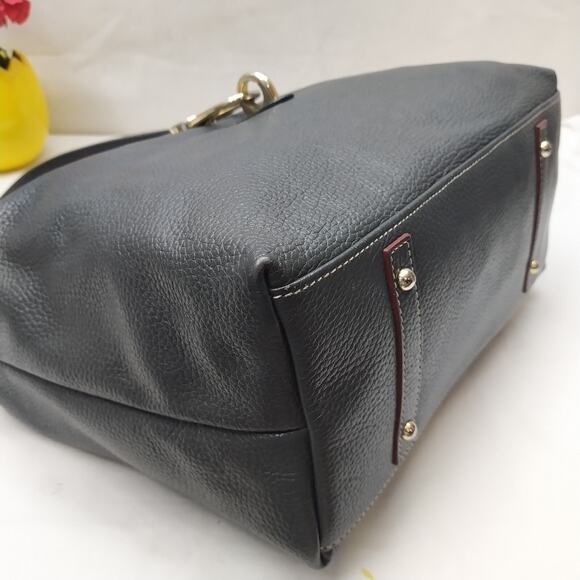 Dooney & Bourke Belvedere Lock Midnight Blue Pebbled Leather Hobo Shoulder Bag - Picture 7 of 16